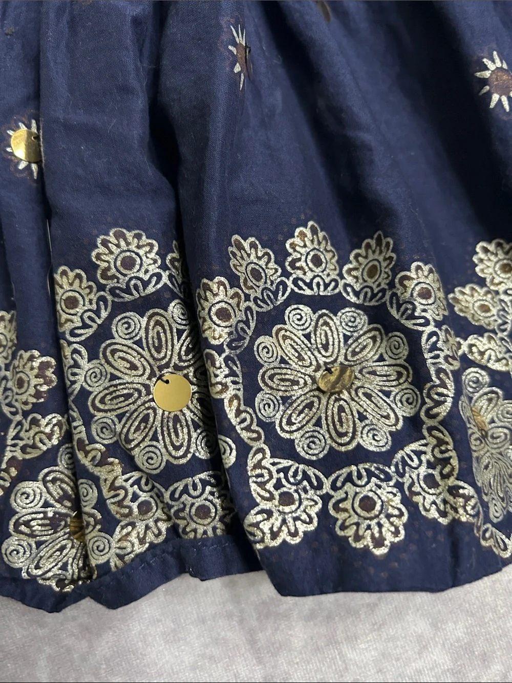 Justice Boho Style Navy Floral Print Maxi Skirt - Girls 12